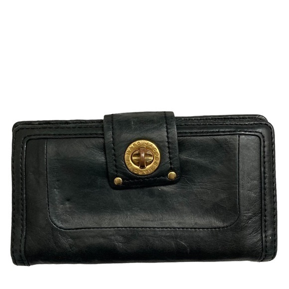 Marc By Marc Jacobs Black Leather Turnlock Wallet